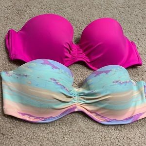 VS strapless bikini top lot